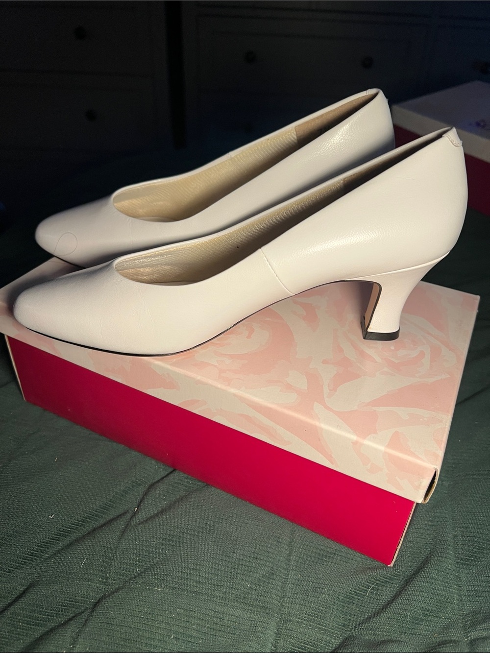 Classic White Women's Low Heel Pumps - Elegant Everyday Style